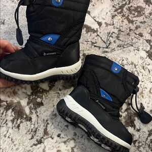 Merence Black and Blue Kids Snow Boots